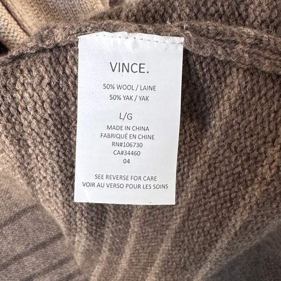 Vince Hooded Shawl Kint Sweater Size L - Picture 4 of 6